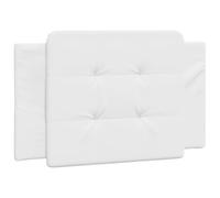 vidaXL Cabecero de Cama Acolchado, Cabecera Tapizada de Cojín, Cabezal de Almohada Colgante, Mueble de Dormitorio, Cuero Sintético Blanco 90 cm