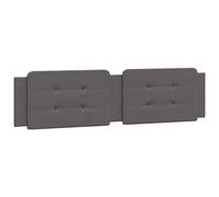 Cabecero de cama acolchado cuero sintético gris 200 cm