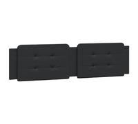 vidaXL Cabecero de Cama Acolchado, Cabecera Tapizada de Cojín, Cabezal de Almohada Colgante, Mueble de Dormitorio, Cuero Sintético Negro 200 cm