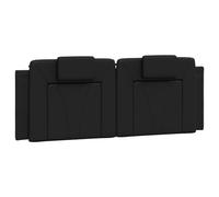 vidaXL Cabecero de Cama Acolchado, Cabezal Tapizado de Cojín Almohada, Cabecera Colgante, Mueble para Dormitorio, Cuero Sintético Negro 120 cm