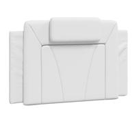 vidaXL Cabecero de Cama Acolchado Cuero sintético Blanco 90 cm