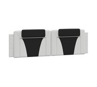 Vidaxl cabecero de cama acolchado cuero sintético blanco negro 180 cm