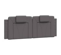 vidaXL Cabecero de Cama Acolchado Cuero sintético Gris 120 cm, Cojines de cabecero, cabecero de cojín, cabecero de Almohada Colgante