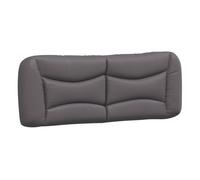 Vidaxl cabecero de cama acolchado cuero sintético gris 140 cm