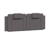 Vidaxl cabecero de cama acolchado cuero sintético gris 140 cm