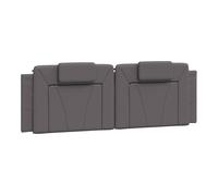 Vidaxl cabecero de cama acolchado cuero sintético gris 160 cm