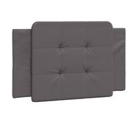 vidaXL Cabecero de Cama Acolchado Zadar, Cabecera Tapizada de Cojín, Cabezal de Almohada Colgante, Mueble de Dormitorio, Cuero Sintético Gris 80 cm
