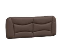 vidaXL Cabecero de Cama Acolchado Hvar, Cabecera para Estructura de Cama, Cabezal para Somier, Mueble para Dormitorio, Cuero Sintético Marrón 140 cm
