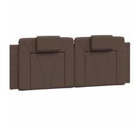 vidaXL Cabecero de Cama Acolchado Cuero sintético marrón 140 cm