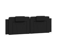 Cabecero de cama acolchado cuero sintético negro 160 cm