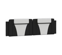 vidaXL Cabecero de Cama Acolchado, Cabecera Tapizada de Cojín, Cabezal de Almohada Colgante, Mueble de Dormitorio, Cuero Sintético Negro Blanco 180 cm