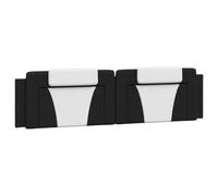 vidaXL Cabecero de Cama Acolchado Cuero sintético Negro Blanco 200 cm