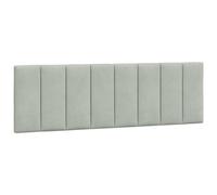 vidaXL Cabecero de Cama Acolchado Hanko, Cabezal Tapizado de Cojín Almohada, Cabecera Colgante, Mueble para Dormitorio, Terciopelo Gris Claro 160 cm