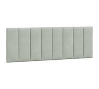 vidaXL Cabecero de Cama Acolchado Hanko, Cabezal Tapizado de Cojín Almohada, Cabecera Colgante, Mueble para Dormitorio, Terciopelo Gris Claro 140 cm