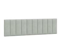 vidaXL Cabecero de Cama Acolchado Hanko, Cabezal Tapizado de Cojín Almohada, Cabecera Colgante, Mueble para Dormitorio, Terciopelo Gris Claro 180 cm