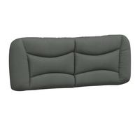 vidaXL Cabecero de Cama Acolchado, Cabecera Decorativa para Somier, Cabezal para Estructura de Cama, Mueble para Dormitorio, Tela Gris Oscuro 120 cm