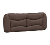 vidaXL Cabecero de Cama Acolchado Hvar, Cabecera para Estructura de Cama, Cabezal para Somier, Mueble para Dormitorio, Cuero Sintético Marrón 140 cm