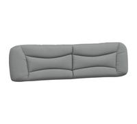 vidaXL Cabecero de Cama Acolchado Hvar, Cabezal Tapizado de Cojín Almohada, Cabecera Colgante, Mueble para Dormitorio Hogar, Tela Gris Claro 200 cm