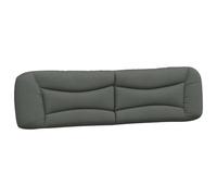 vidaXL Cabecero de Cama Acolchado Hvar, Cabezal Tapizado de Cojín Almohada, Cabecera Colgante, Mueble para Dormitorio Hogar, Tela Gris Oscuro 200 cm