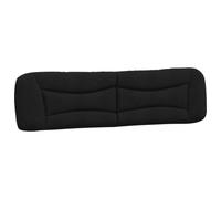 vidaXL Cabecero de Cama Acolchado Hvar, Cabezal Tapizado de Cojín Almohada, Cabecera Colgante, Mueble para Dormitorio Hogar, Tela Negro 200 cm