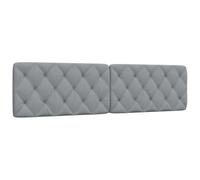 vidaXL Cabecero de Cama Acolchado Tela Gris Claro 200 cm