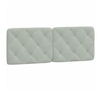 Cabecero de cama acolchado terciopelo gris claro 120 cm
