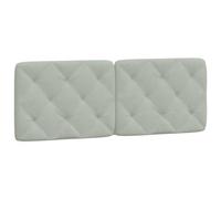 VidaXL Cabecero de Cama Acolchado Terciopelo Gris Claro 140 cm, Cojines de Cabezal Incluidos
