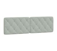 vidaXL Cabecero de Cama Acolchado Terciopelo Gris Claro 160 cm, Cojines de cabecero, cabecero de cojín, cabecero de Almohada Colgante