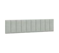 vidaXL Cabecero de Cama Acolchado Hanko, Cabezal Tapizado de Cojín Almohada, Cabecera Colgante, Mueble para Dormitorio, Terciopelo Gris Claro 200 cm