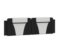 vidaXL Cabecero de Cama Acolchado Viana, Cabecera Tapizada de Cojín, Cabezal de Almohada Colgante, Mueble de Dormitorio, Cuero Sintético Negro Blanco 180 cm