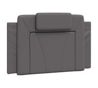 vidaXL Cabecero de Cama Acolchado Viana, Cabezal Tapizado de Cojín Almohada, Cabecera Colgante, Mueble para Dormitorio, Cuero Sintético Gris 80 cm