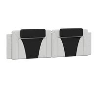 Vidaxl cabecero de cama acolchado cuero sintético blanco negro 180 cm