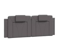 vidaXL Cabecero de Cama Acolchado Viana Cuero sintético Gris 140 cm