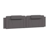 Vidaxl cabecero de cama acolchado cuero sintético gris 200 cm