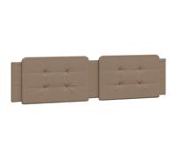 vidaXL Cabecero de Cama Acolchado, Cabecera Tapizada de Cojín, Cabezal de Almohada Colgante, Mueble de Dormitorio, Cuero Sintético Capuchino 200 cm
