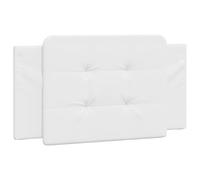 vidaXL Cabecero de Cama Acolchado, Cabecera Tapizada de Cojín, Cabezal de Almohada Colgante, Mueble de Dormitorio, Cuero Sintético Blanco 100 cm