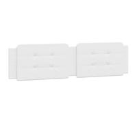 vidaXL Cabecero de Cama Acolchado, Cabecera Tapizada de Cojín, Cabezal de Almohada Colgante, Mueble de Dormitorio, Cuero Sintético Blanco 200 cm