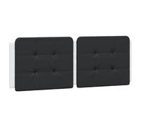 vidaXL Cabecero de Cama Acolchado, Cabecera Tapizada de Cojín, Cabezal de Almohada Colgante, Mueble de Dormitorio, Cuero Sintético Negro Blanco 140 cm