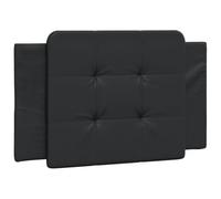 vidaXL Cabecero de Cama Acolchado Zadar, Cabecera Tapizada de Cojín, Cabezal de Almohada Colgante, Mueble de Dormitorio, Cuero Sintético Negro 90 cm