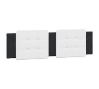 vidaXL Cabecero de Cama Acolchado, Cabecera Tapizada de Cojín, Cabezal de Almohada Colgante, Mueble de Dormitorio, Cuero Sintético Blanco Negro 180 cm