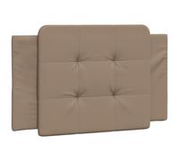vidaXL Cabecero de Cama Acolchado, Cabecera Tapizada de Cojín, Cabezal de Almohada Colgante, Mueble de Dormitorio, Cuero Sintético Capuchino 90 cm