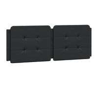 vidaXL Cabecero de Cama Acolchado, Cabecera Tapizada de Cojín, Cabezal de Almohada Colgante, Mueble de Dormitorio, Cuero Sintético Negro 120 cm