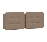 vidaXL Cabecero de Cama Acolchado, Cabecera Tapizada de Cojín, Cabezal de Almohada Colgante, Mueble de Dormitorio, Cuero Sintético Capuchino 120 cm