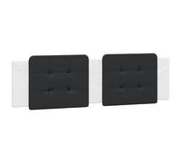 vidaXL Cabecero de Cama Acolchado Zadar, Cabecera Tapizada de Cojín, Cabezal de Almohada Colgante, Mueble de Dormitorio, Cuero Sintético Negro Blanco 180 cm