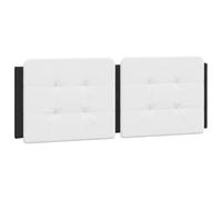 vidaXL Cabecero de Cama Acolchado, Cabecera Tapizada de Cojín, Cabezal de Almohada Colgante, Mueble de Dormitorio, Cuero Sintético Blanco Negro 140 cm