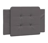 vidaXL Cabecero de Cama Acolchado Zadar, Cabecera Tapizada de Cojín, Cabezal de Almohada Colgante, Mueble de Dormitorio, Cuero Sintético Gris 80 cm