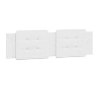 vidaXL Cabecero de Cama Acolchado Zadar, Cabecera Tapizada de Cojín, Cabezal de Almohada Colgante, Mueble de Dormitorio, Cuero Sintético Blanco 180 cm