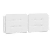 vidaXL Cabecero de Cama Acolchado Zadar, Cabecera Tapizada de Cojín, Cabezal de Almohada Colgante, Mueble de Dormitorio, Cuero Sintético Blanco 120 cm