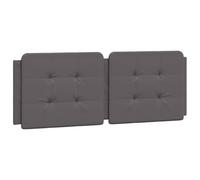 vidaXL Cabecero de Cama Acolchado, Cabecera Tapizada de Cojín, Cabezal de Almohada Colgante, Mueble de Dormitorio, Cuero Sintético Gris 140 cm