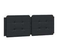 vidaXL Cabecero de Cama Acolchado, Cabecera Tapizada de Cojín, Cabezal de Almohada Colgante, Mueble de Dormitorio, Cuero Sintético Negro 120 cm